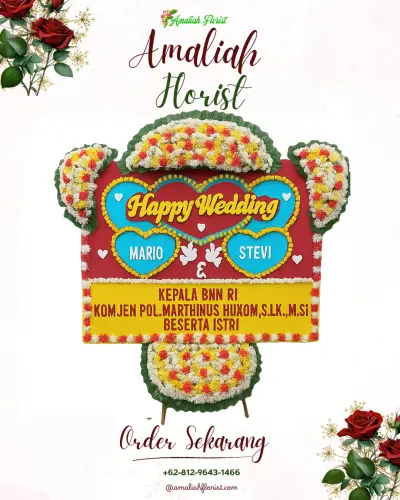 Karangan Papan Bunga Pernikahan di Jonggol